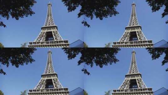 埃菲尔铁塔和蓝天的景色高清在线视频素材下载