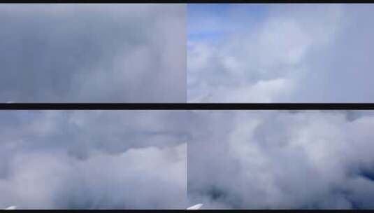 航拍飞机在云层中飞行高清在线视频素材下载