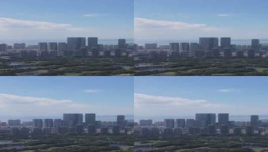 航拍高楼林立的深圳湾高清在线视频素材下载