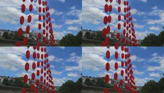 4K红灯笼装饰—喜庆红色灯笼—传统节日高清在线视频素材下载