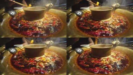 沸腾的重庆红油火锅高清在线视频素材下载