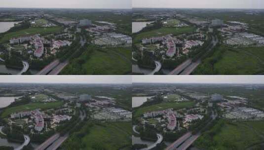 上海迪士尼乐园清晨4K原素材高清在线视频素材下载