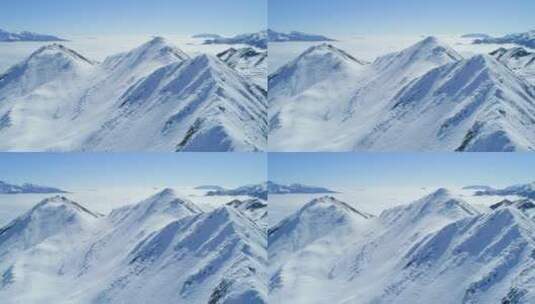 航拍四川阿坝夹金山冬季雪山风景高清在线视频素材下载