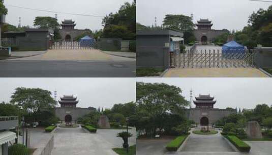 上海金山卫抗战遗址纪念园4K航拍高清在线视频素材下载
