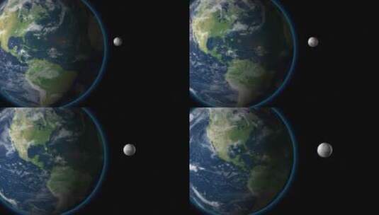 月球与地球动画高清在线视频素材下载