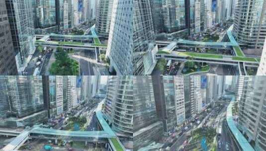 香港街道交通车流航拍夏悫道路马路车辆行驶高清在线视频素材下载