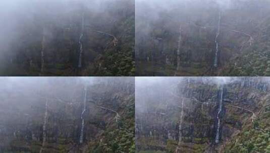 高清实拍眉山洪雅瓦屋山森林瀑布高清在线视频素材下载