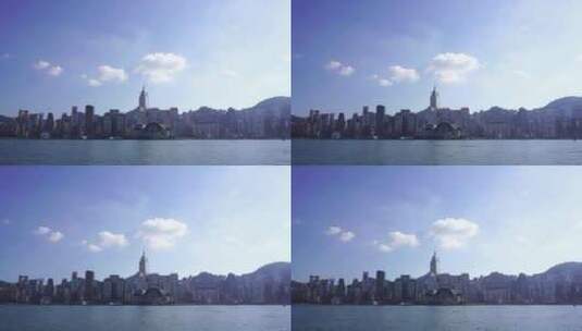 香港维多利亚港风景海滨城市建筑大海风光高清在线视频素材下载
