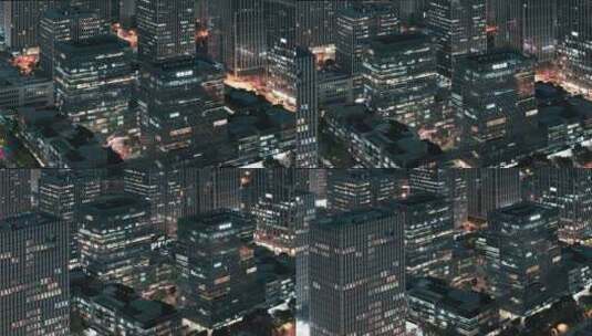 航拍城市高级夜景内透高清在线视频素材下载