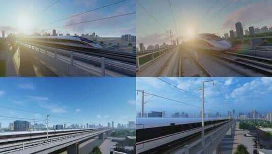 高铁高速行驶高清在线视频素材下载