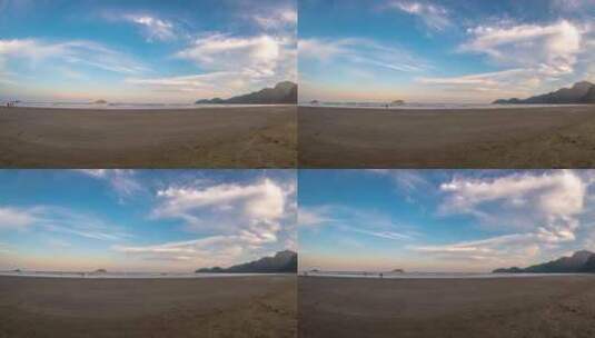 蓝天白云大海唯美风景实拍素材4K宽屏高清在线视频素材下载