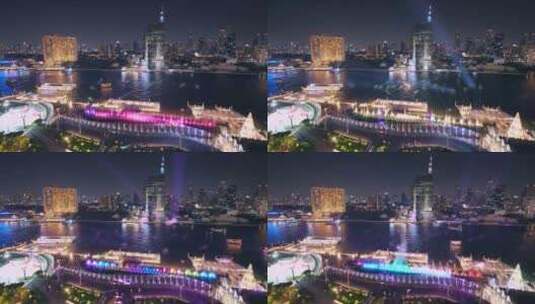 泰国曼谷湄南河暹罗天地城市夜景延时风光高清在线视频素材下载
