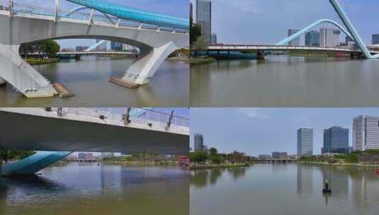 4K航拍广州南沙蕉门河6高清在线视频素材下载