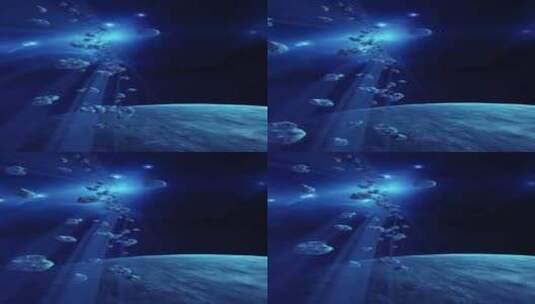 未知行星附近的一大群小行星垂直高清在线视频素材下载