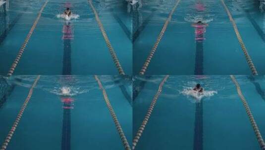 游泳运动员健身 泳池游泳高清在线视频素材下载