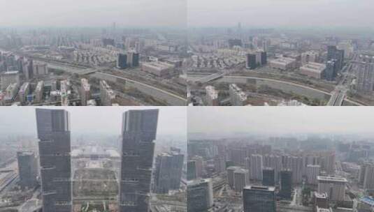 郑州东区高楼林立环绕高清在线视频素材下载