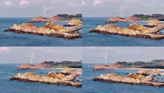 海上风力发电 岛屿 4K素材高清在线视频素材下载