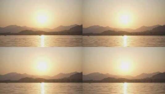 夕阳下的西湖高清在线视频素材下载