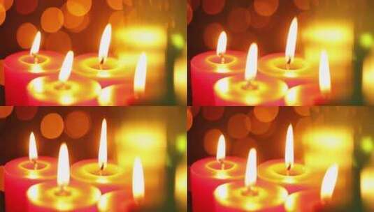 4K蜡烛燃烧 光斑 温暖 温馨高清在线视频素材下载