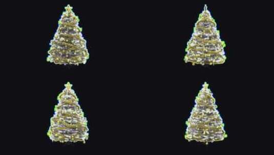 带灯的白色圣诞树高清在线视频素材下载