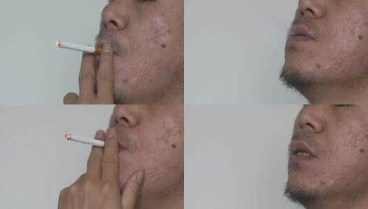 一个男人吸烟高清在线视频素材下载