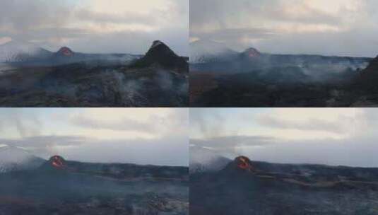 冰岛火山爆发航拍高清在线视频素材下载