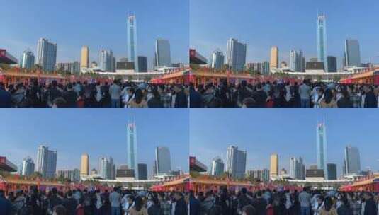 广州体育中心延时中信广场地标天河城高清在线视频素材下载