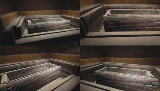楚国古墓古代棺木棺椁墓室高清在线视频素材下载