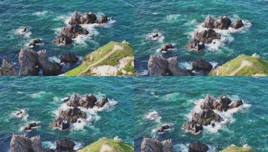 岛屿悬崖礁石震撼航拍（宁德霞浦四礵列岛）高清在线视频素材下载