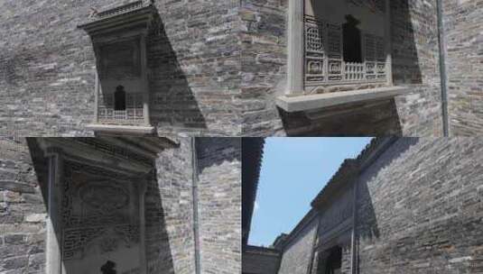 古代古宅墙壁砖雕艺术高清在线视频素材下载
