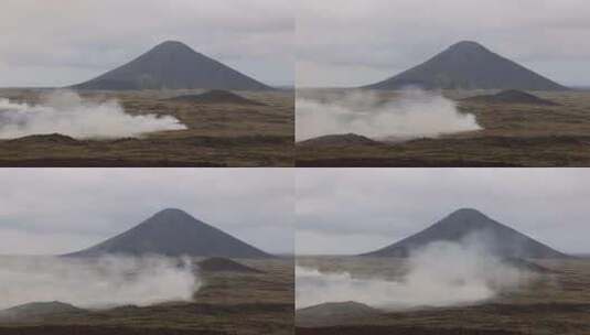 冰岛，火山，喷发，烟雾高清在线视频素材下载