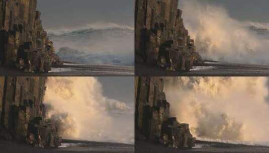 海岸，波浪，悬崖，岩石高清在线视频素材下载