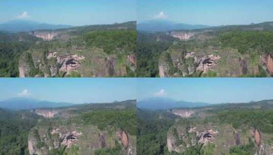 福建泰宁大金湖景区甘露岩寺航拍高清在线视频素材下载