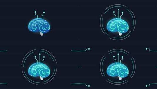 人工智能大脑动画，未来人脑和机器人系统的高清在线视频素材下载