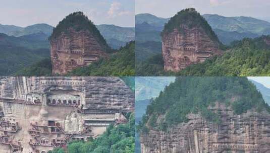 甘肃麦积山千佛洞高清在线视频素材下载