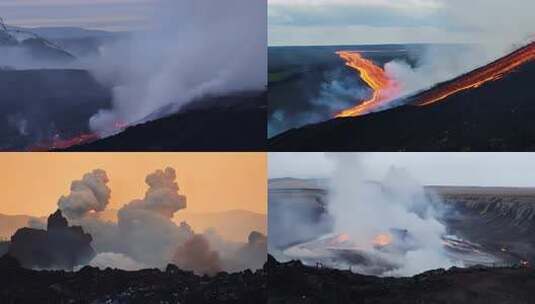 火山爆发岩浆喷射 (4)高清在线视频素材下载