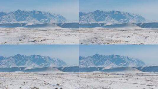 贺兰山雪景 贺兰山西麓雪景5高清在线视频素材下载