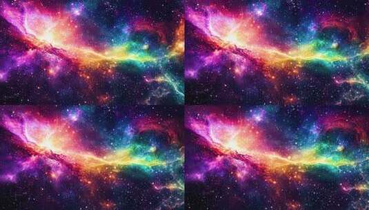 绚丽多彩宇宙星空银河星系太空星云背景高清在线视频素材下载