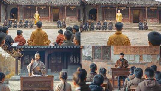 中国传统文化 集会演讲老师讲课 书斋上课高清在线视频素材下载