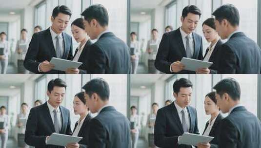 商务白领办公室交流场景高清在线视频素材下载