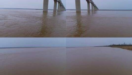 黄河 宽阔 主河道 河面 黄河水 水流 旋涡高清在线视频素材下载