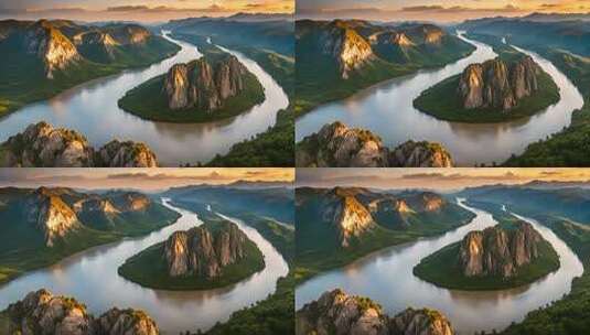 山川河流自然风光全景高清在线视频素材下载