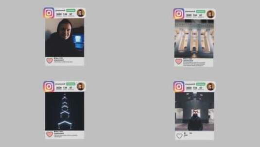 Instagram个人主页创意照片展示AE模板高清AE视频素材下载