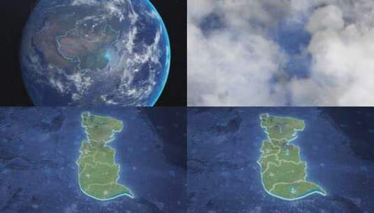 泰州市-地球俯冲到区位地图高清AE视频素材下载
