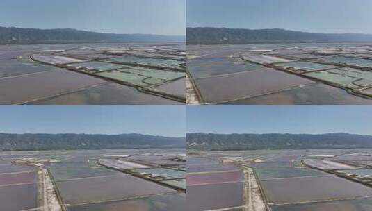 山西运城七彩盐湖高清在线视频素材下载