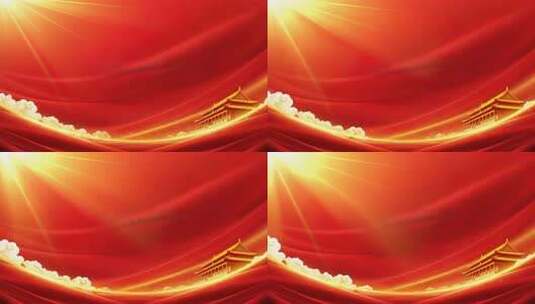 祥云瑞气中国风建筑党政背景高清在线视频素材下载