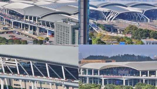 万人空巷的广州南站高清在线视频素材下载