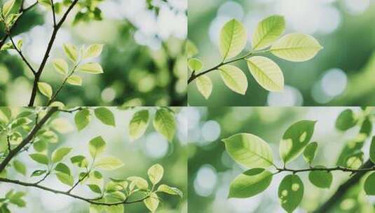 树叶阳光阳光透过树叶空镜头高清在线视频素材下载