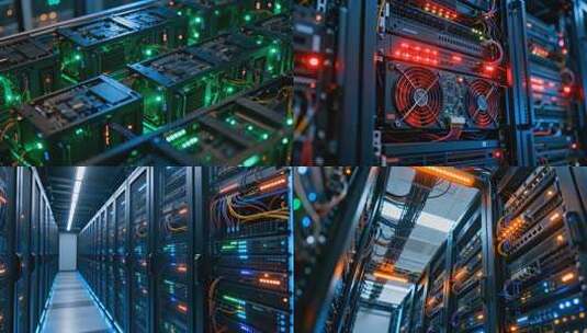 数据中心科技算力计算设备服务器云计算机房高清在线视频素材下载