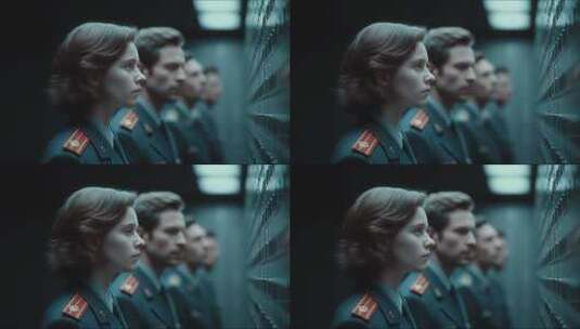 肃穆氛围下军人坚守岗位高清在线视频素材下载